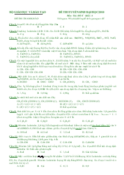 Đề thi tuyển sinh đại học 2010 môn thi: hoá – khối a thời gian: 90 phút, không kể thời gian giao đề