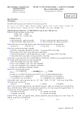 Đề thi tuyển sinh đại học, cao đẳng năm 2008 môn thi: hoá học, khối b
