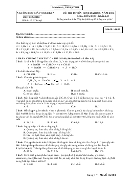 Đề thi tuyển sinh đại học năm 2012 môn: hóa học; khối a,b