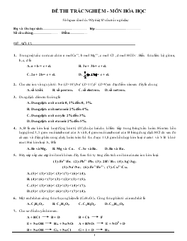 Đề13  thi trắc nghiệm - Môn hóa học thời gian làm bài: 90 phút (50 câu trắc nghiệm)