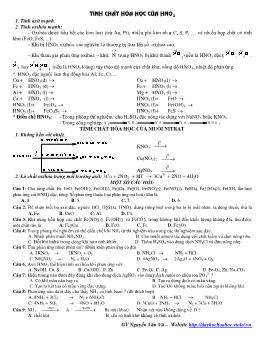 Giáo trình Tính chất hóa học của hno 3