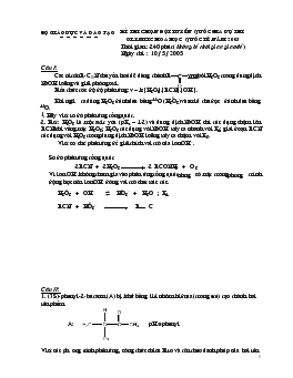 Kì thi chọn đội tuyển quốc gia dự thi olympic môn hoá học quốc tế năm 2005 thời gian : 240 phút