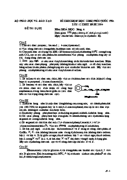 Kì thi chọn học sinh giỏi quốc gia lớp 12 năm 2004 môn: hoá học- Bảng a (tiếp)