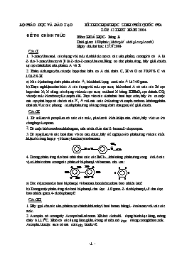 Kì thi chọn học sinh giỏi quốc gia lớp 12 năm 2004 môn: hoá học  (tiếp)