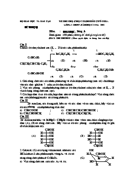 Kì thi chọn học sinh giỏi quốc gia lớp 12 thpt năm học 2001-2002 môn thi : hoá học , bảng b thời gian: 180 phút