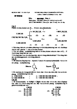 Kì thi chọn học sinh giỏi quốc gia lớp 12 thpt năm học 2001-2002 môn : hoá học , bảng a thời gian: 180 phút