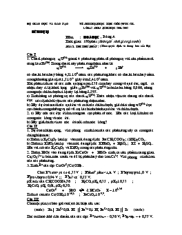 Kì thi chọn học sinh giỏi quốc gia lớp 12 thpt năm học 2001-2002 môn : hoá học , bảng a thời gian: 180 phút (tiếp)