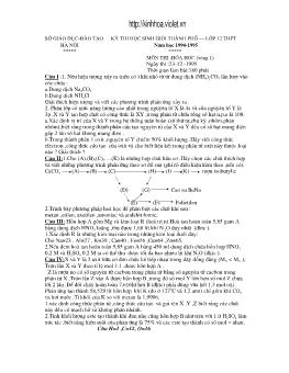 Kì thi học sinh giỏi thành phố lớp 12 năm học 1994 - 1995