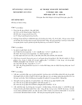 Kì thi học sinh giỏi thành phố năm học 2005 - 2006 môn học lớp 12 - bảng b