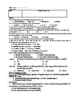 Kiểm tra hóa 15 phút đề 1