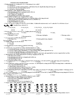 Kiểm tra trắc nghiệm thpt môn hóa học 12