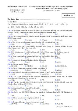 Kỳ 10 thi tốt nghiệp trung học phổ thông năm 2010 môn thi: hóa học - Giáo dục thường xuyên