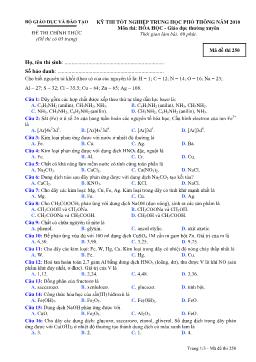 Kỳ 3 thi tốt nghiệp trung học phổ thông năm 2010 môn thi: hóa học - Giáo dục thường xuyên