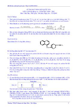 Kỳ thi chọn học sinh giỏi quốc gia lớp 12 năm học 2000 - 2001 môn thi hóa học