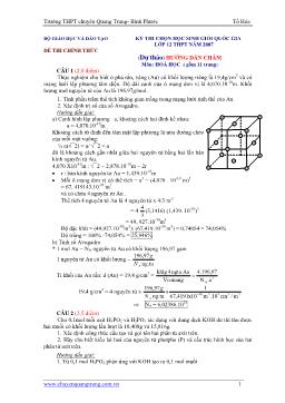 Kỳ thi chọn học sinh giỏi quốc gia lớp 12 thpt năm 2007 môn thi hóa học