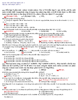 Kỳ thi: thi thử đại học lần 3 môn thi: hóa học lớp 12