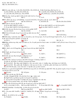 Kỳ thi: thi thử tốt nghiệp lần 5 môn thi: hoá hoc