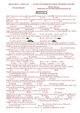 Kỳ thi tốt nghiệp trung học phổ thông năm 2010 môn thi: hoá học thời gian làm bài: 60 phút (không kể thời gian giao đề)