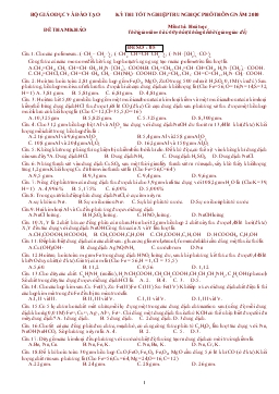 Kỳ thi tốt nghiệp trung học phổ thông năm 2010 môn thi: hoá học thời gian làm bài: 60 phút (không kể thời gian giao đề)