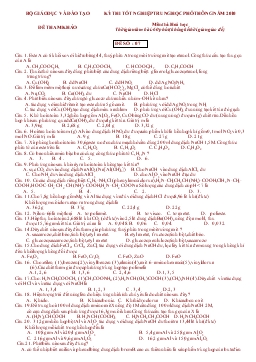 Kỳ thi tốt nghiệp trung học phổ thông năm 2010 môn thi: hoá học thời gian làm bài: 60 phút (không kể thời gian giao đề)