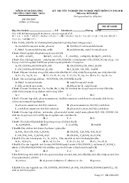 Kỳ thi tốt nghiệp trung học phổ thông năm 2010 môn thi: hóa học thời gian làm bài: 60 phút