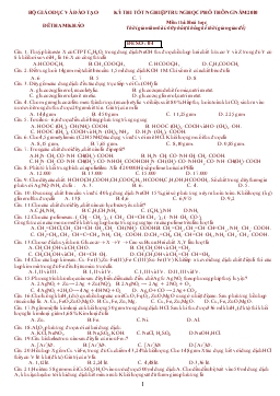 Kỳ thi tốt nghiệp trung học phổ thông năm 2010 môn thi: hoá học thời gian làm bài: 60 phút (không kể thời gian giao đề)