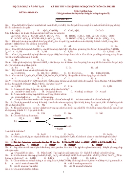 Kỳ thi tốt nghiệp trung học phổ thông năm 2010 môn thi: hoá học thời gian làm bài: 60 phút (không kể thời gian giao đề)