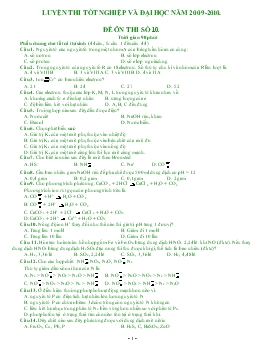 Luyện thi tốt nghiệp và đại học năm 2009-2010. đề ôn thi số 10
