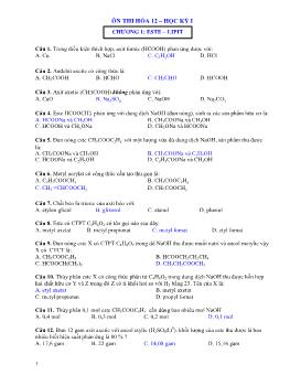 Ôn thi hóa 12 – học kỳ 1