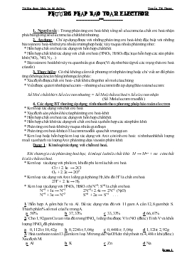 Tài liệu ôn thi đại học: Phương pháp bảo toàn electron