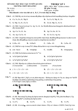 Thi học kỳ I môn hóa học 12(ban cơ bản)