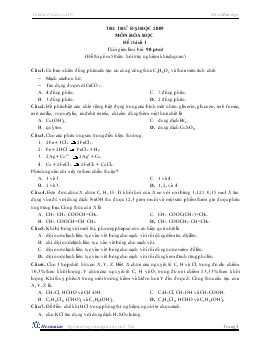 Thi thử đại học 2009 môn hóa học đề thi số 1 thời gian làm bài: 90 phút