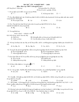 Thi thử tốt nghiệp thpt - 2010 môn: hóa học thpt không phân ban