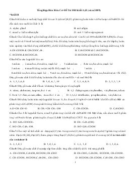 Tổng hợp hóa hữu cơ-Đề thi đại học khối a,b (năm 2009)