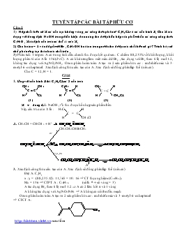 Tuyển tập các bài tập hữu cơ