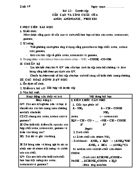 Bài giảng Bài 12: Luyện tập cấu tạo và tính chất của amin, aminoaxit, protein
