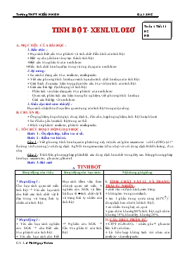 Bài giảng Tuần 4 - Tiết 11: Tinh bột- Xenlulozơ