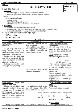 Bài giảng Tuần 7 - Tiết 21 - Bài 13: Peptit và protein