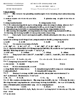 Đề 025 thi tuyển sinh đại học 2010 môn thi: hoá học – khối a