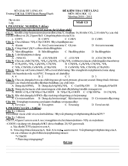 Đề kiểm tra 1 tiết lần 2 môn hóa học 12 năm học 2010 – 2011 (tiếp)