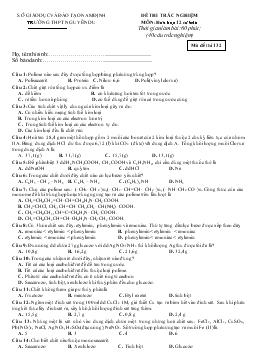 Đề thi trắc nghiệm môn :hóa học 12 thời gian làm bài: 60 phút