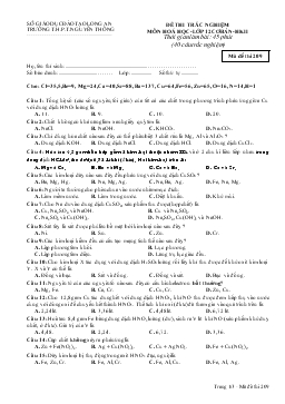 Đề thi trắc nghiệm môn hoá học-Lớp 12cơ bản-học kì II thời gian làm bài: 45 phút