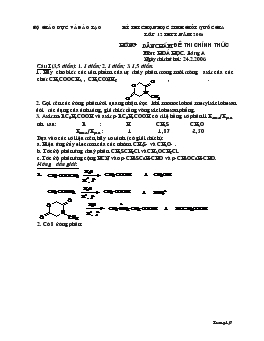 Kì thi chọn học sinh giỏi quốc gia lớp 12 thpt năm 2006 ôn: hoá học. bảng a