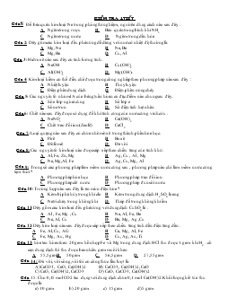Kiểm tra 1 tiết môn hóa học 12 (tiếp theo)