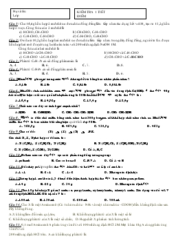 Kiểm tra 1 tiết môn hóa lớp 12 (tiếp)