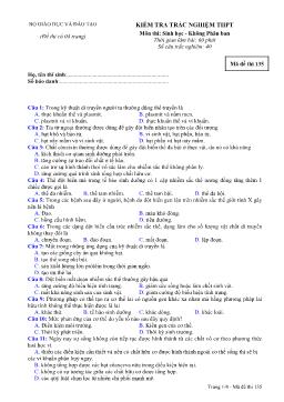 Kiểm tra trắc nghiệm thpt môn thi: sinh học - Không phân ban thời gian làm bài: 60 phút số câu trắc nghiệm: 40