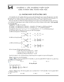 Chương 1: Các phương pháp giúp giải nhanh bài toán hóa học
