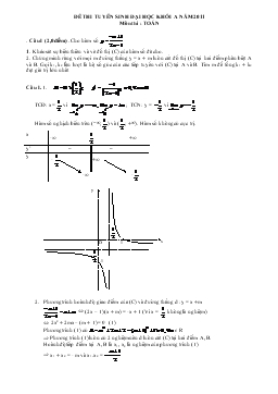 Ðề thi tuyển sinh đại học khối a năm 2011 môn thi : toán học