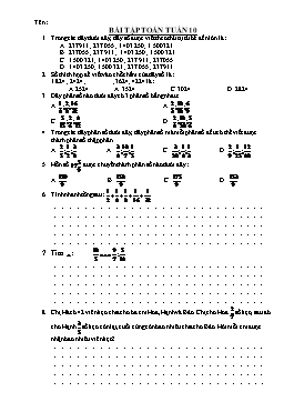 Bài tập Toán tuần 10