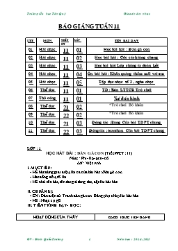 Giao án Âm nhạc từ lớp 1 đến lớp 5 - Tuần 11